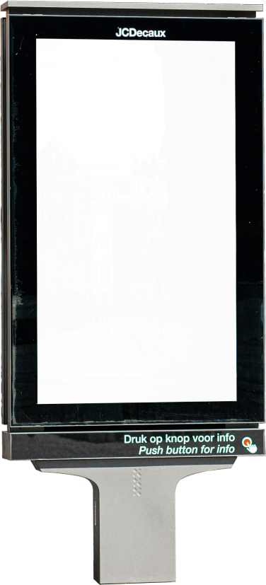Mobiel led-scherm met de advertentie van PROMO.be